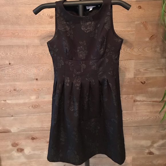 Elle Dresses & Skirts - Elle black brocade fit and flare dress. 12